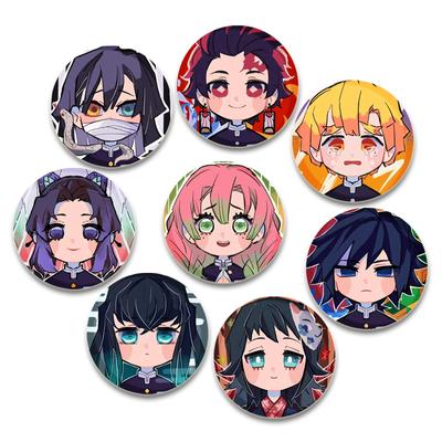 32/44/58 χιλιοστά Στρογγυλές καρφίτσες Anime Kamado Tanjirou Tsuyuri Kanao Hashibira Inosuke Rengoku Kyoujurou Agatsuma Zenitsu Akaza Badge Καρφίτσες πέτο