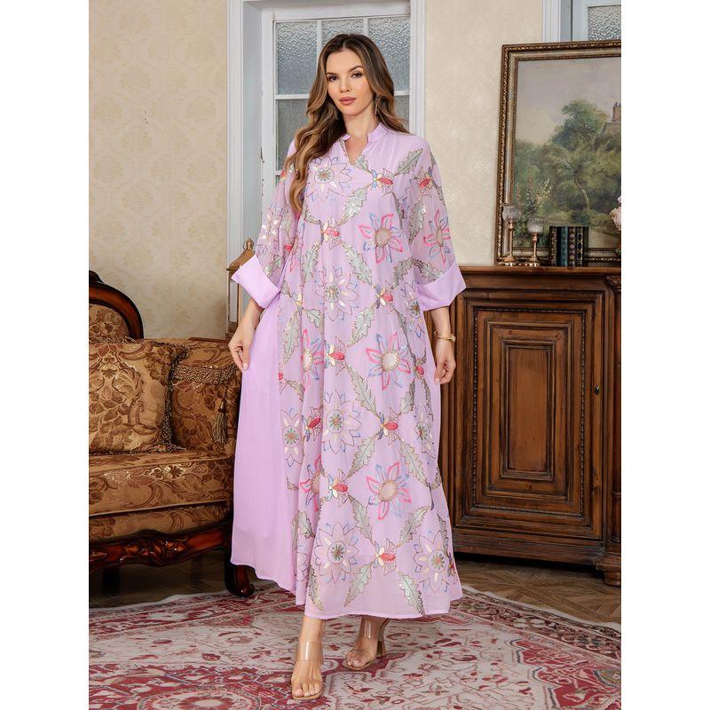 New Middle East Women clothes Robe Beaded Embroidery Dubai Arab Dress Formal Dress Plus size dresses Dress