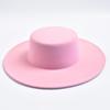 Französischer Damenhut Großer Breiter Rand 10CM Fedora Hut Winterwolle Derby Hochzeit Jazzhüte Flache Krone Filzhut