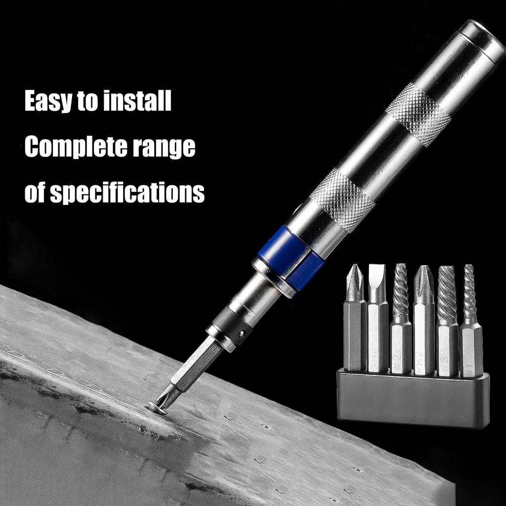 Impact Screwdriver Kit Detachable Head Reversible Direction For Auto Repair And DIY Steel Construction