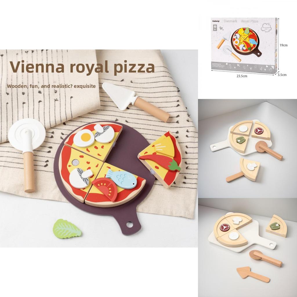Fun Wooden Simulation Cutting Pizza Kid Toy Set For Skill Development And Creative Play Activities