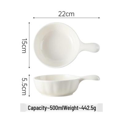 ZISIZ Cream Style Ceramic Handled Baking Dish