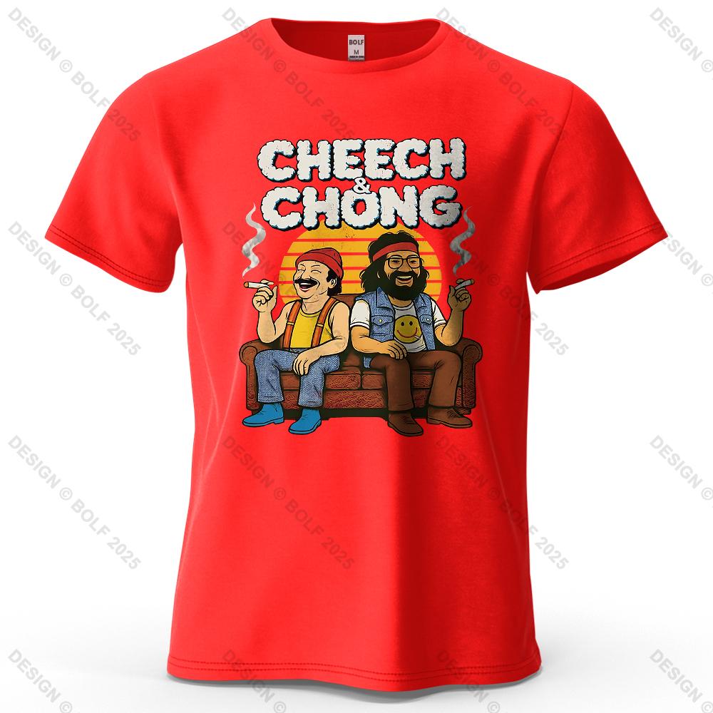 

Чоловіча футболка з мультяшним принтом CHEECH & CHONG 100% бавовна Оверсайз Ретро Смішні Графічні Футболки для Жінок Топи Футболки Вуличний одяг L