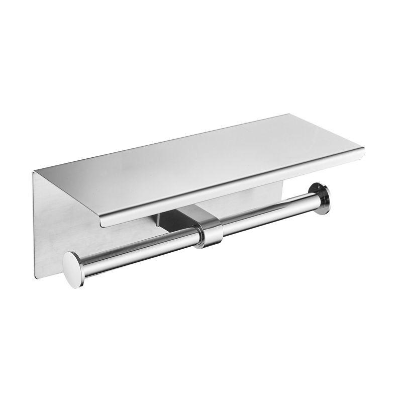 Multi-Functional Punch-Free Double Roll Stainless Steel Toilet Paper Holder