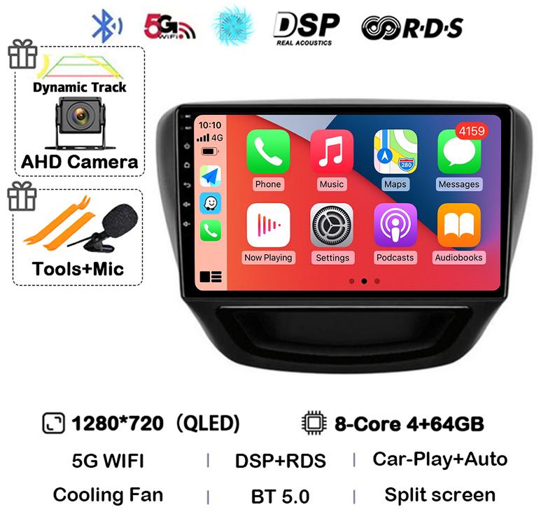 Android 14 Carplay Auto Car Radio For Chevrolet Cavalier 2016 2017 2018 Multimedia Stereo Video Player GPS 4G+WIFI BT 360 Camera