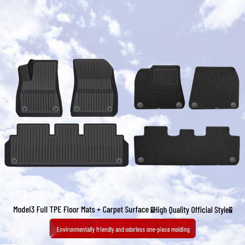 Tesla Model Y/3 Facelift Left-Hand Drive HK TPE Odorless Floor & Trunk Mats