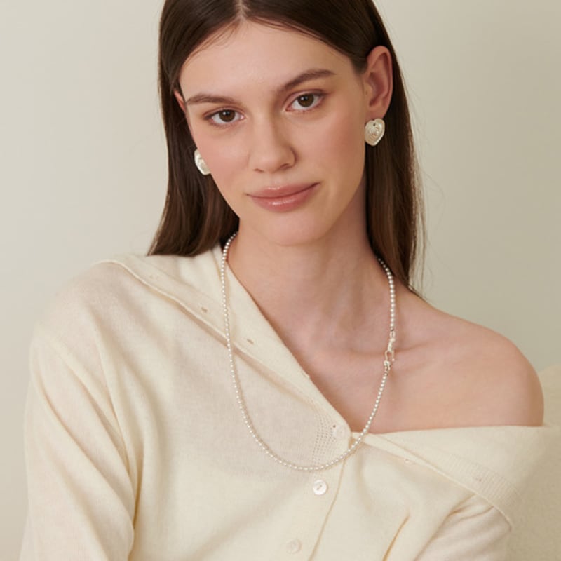 cotoit Knot Point Pearl Necklace Long(4mm)