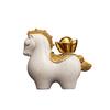 Good Fortune Horse Ornament, Artisanal Resin Table Decor with Rotating Gold Ingots, Auspicious Feng Shui Wealth Symbol
