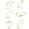 Geometric Metal Arm Bangle Set: Adjustable, Hollow, Exaggerated Design for Women