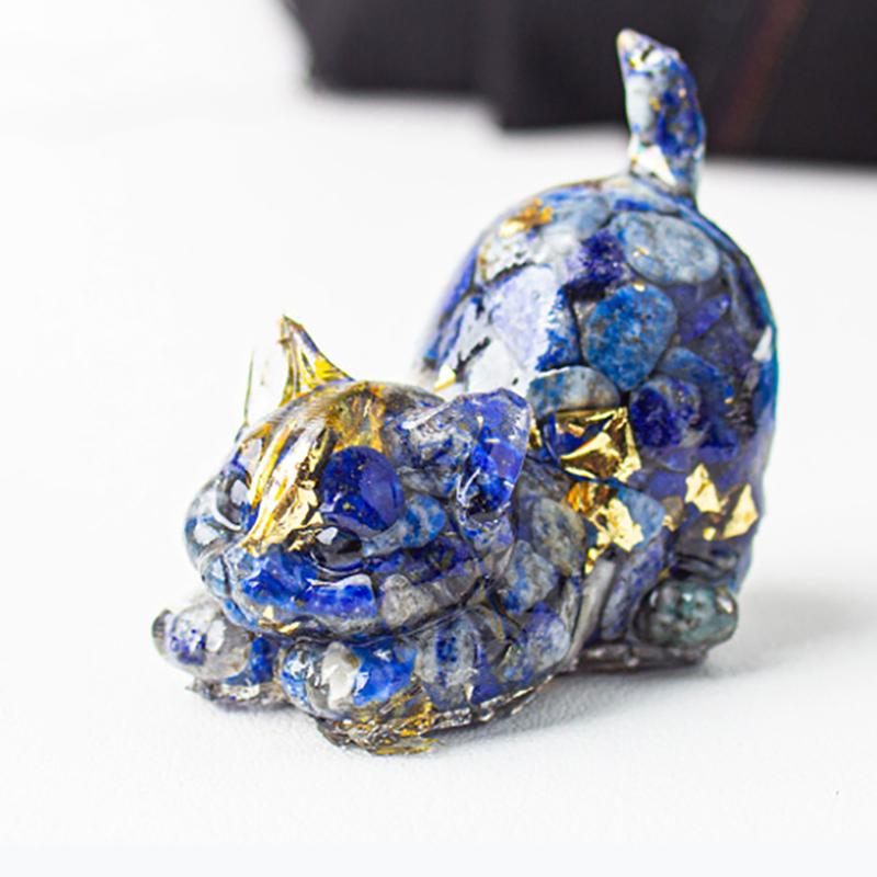 Katze Traditionelle Desktop-Dekoration Wohnaccessoires Tee-Haustier Sammlung Skulptur Handwerk