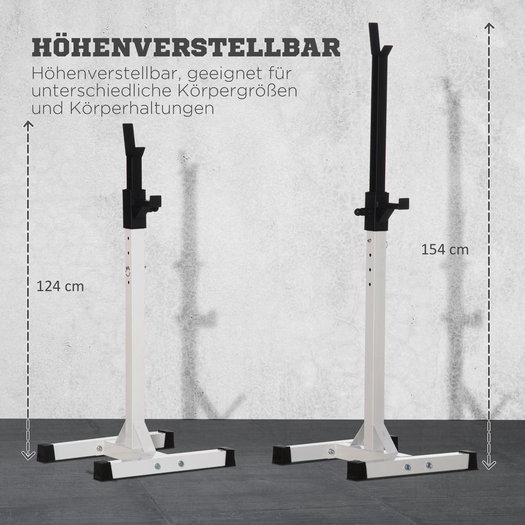 Heavy Duty Weight Bar Barbell Squat Stand Barbell Rack Spotter, for Home, Gym - Black
