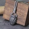 Nordisk Viking Björnklo Valknut Halsband Rostfritt Stål Hänge med Trälåda Herrpresent Vintage Smycke