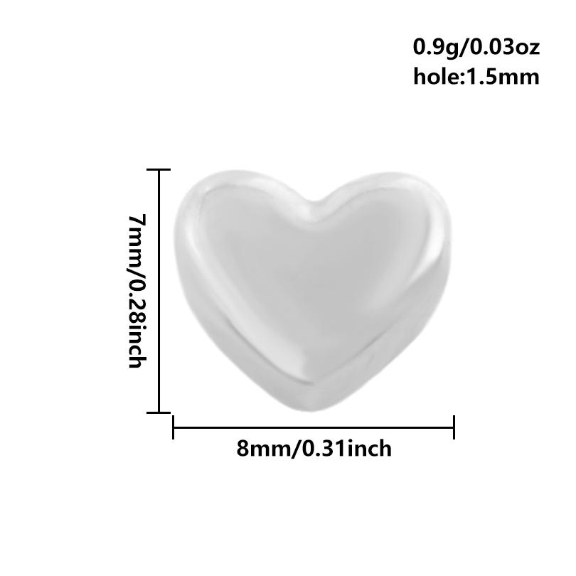 6pcs High Quality Assorted Stainless Steel Heart Charms For Jewelry Making Bracelets Keychain Pendant DIY Women Men Pendant Bulk