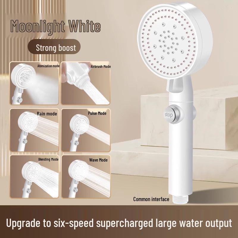 5-Speed Booster Handheld Shower Head Set with Spray Gun Design