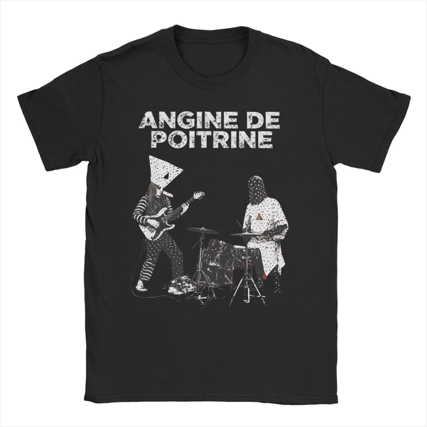 Printed Angine De Poitrine Rock Band T Shirt For Unisex summer Cotton T-shirts Short Sleeve Clothes M