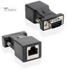 2Pcs 9 Pin Serial Port DB9 RS232 Male Female To RJ45 Cat5e/6 Ethernet Adapter