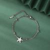 LIKGREAT Stainless Steel Starfish Anklet for Women Adjustable Beach Foot Chain Double Layer Summer Ankle Bracelet Jewelry Gift