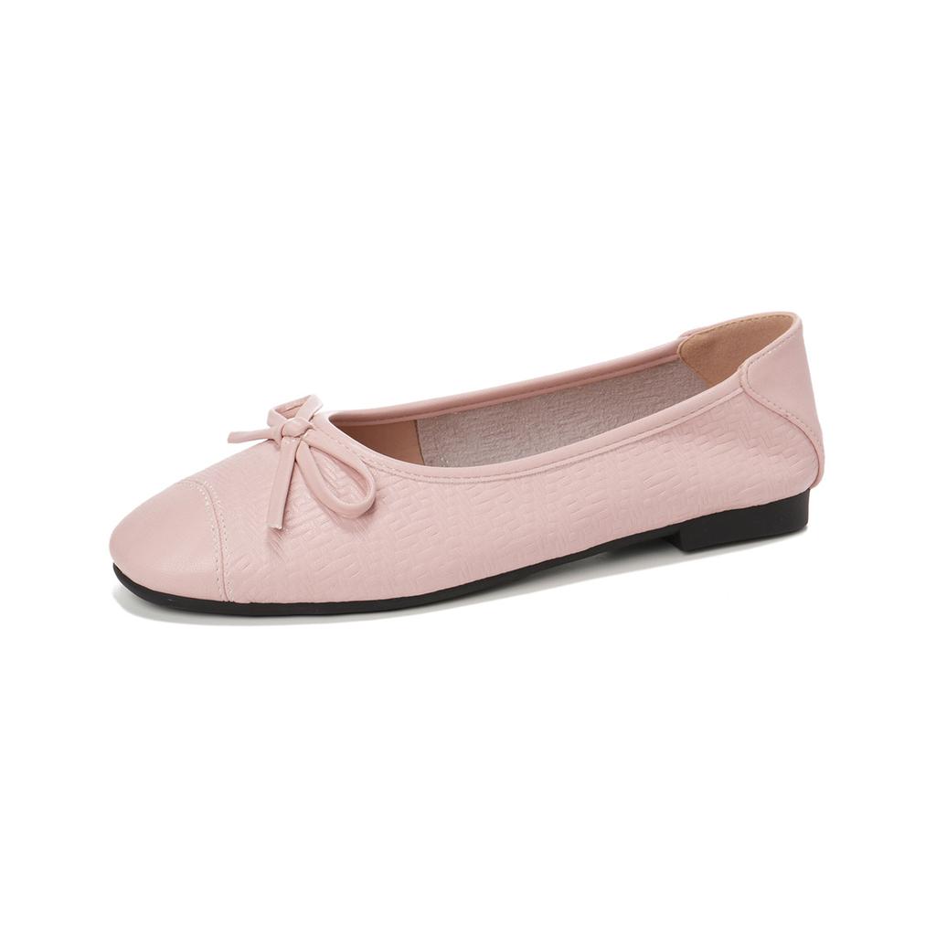 Weiwei girl 313-58 square head shallow mouth ballet flats women's bow French single shoes soft-soled grandma shoes
