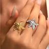 Ocean Starfish Resort Style Ring - Cute Fashionable Stainless Steel Jewelry for Women