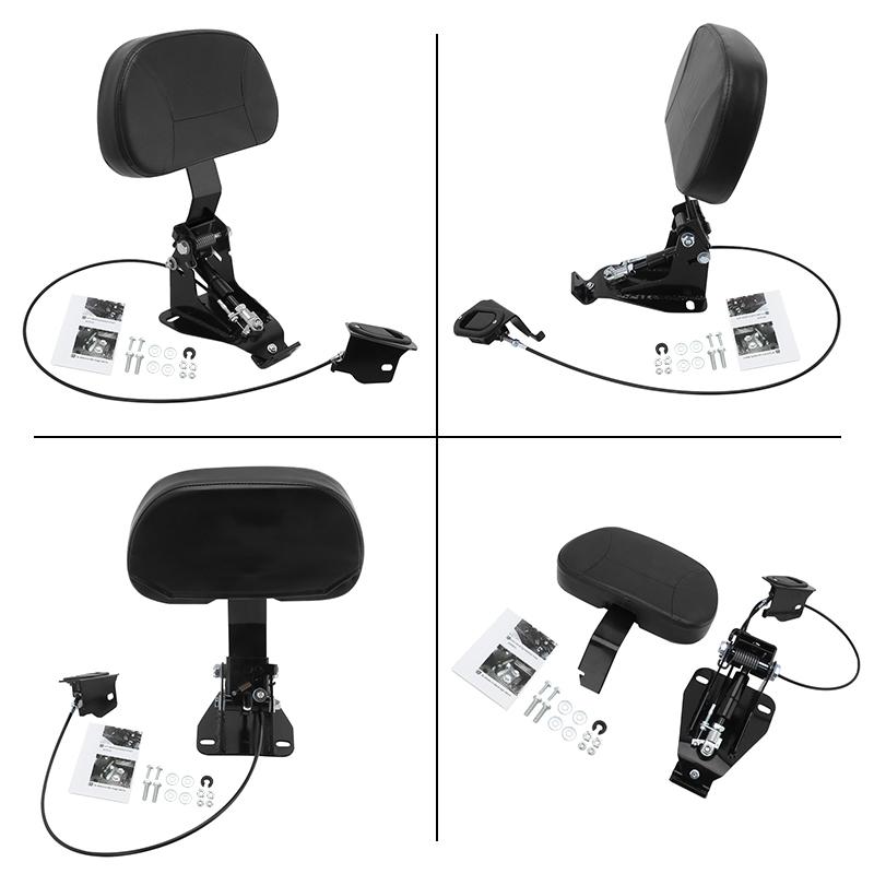 Black Motorcycle Driver Rider Front Backrest Mounting Kit For Harley Touring CVO Street Glide Road King Classic 2009-2026