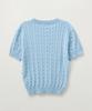 Seteo (W) Cable Crew Neck Half Knit Sky Blue