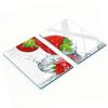 Decorative Glass Kitchen Chopping Boards Strawberries and Water 2x40x52 Cm
