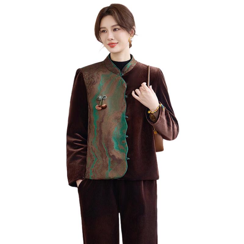 Yalu Women's Chinese Style Velvet Jacket Set