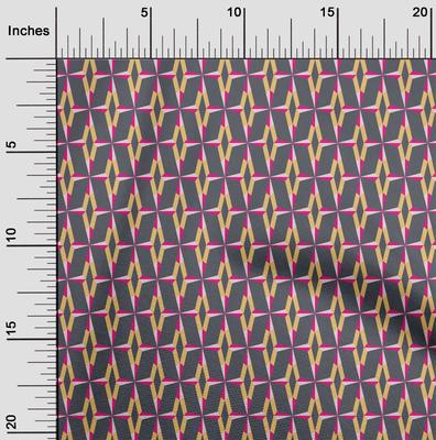 Cotton Flex Fabric Diamond Geometric Print Fabric By Yard 40 Inches