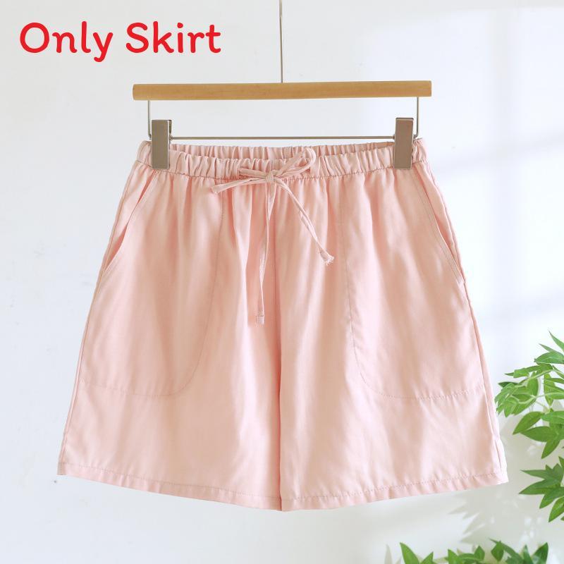 Lightweight Cotton Womens Pajama With Round Neck Sleeveless Top And Shorts For Summer