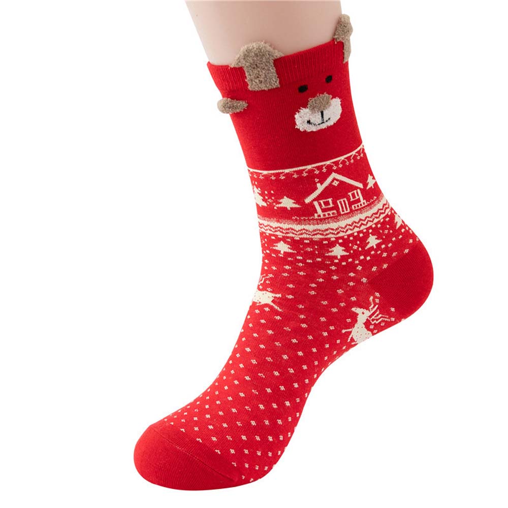 Cartoon Hosiery Christmas Elk Ankle Socks Sweat Absorbent Cartoon Short Socks Red Women Socks Gift