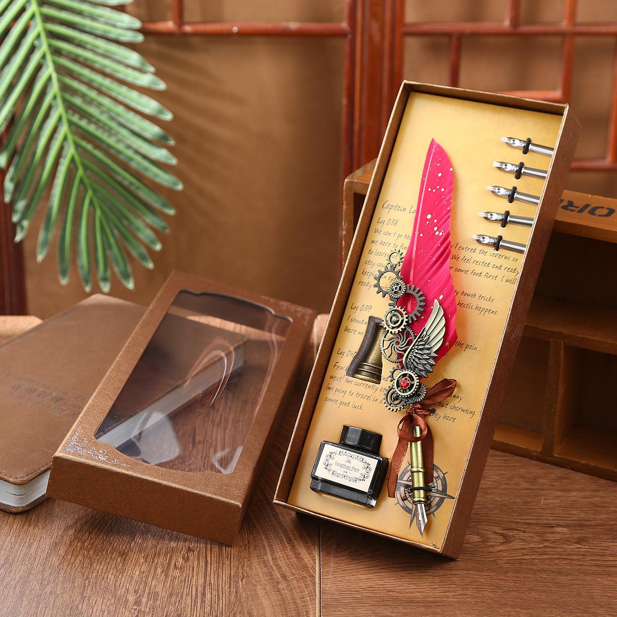 

Ретро Механический Набор Перьев Креативные Подарки Подарки на День Рождения Подарки на День Учителя Ручка для Макания 0.5mm