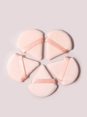 Super Soft 5PCS Apricot-colored Triangular Powder Puff, Loose Powder Puff,honey Powder Puff,dry and Wet Dual-purpose Beauty Tool
