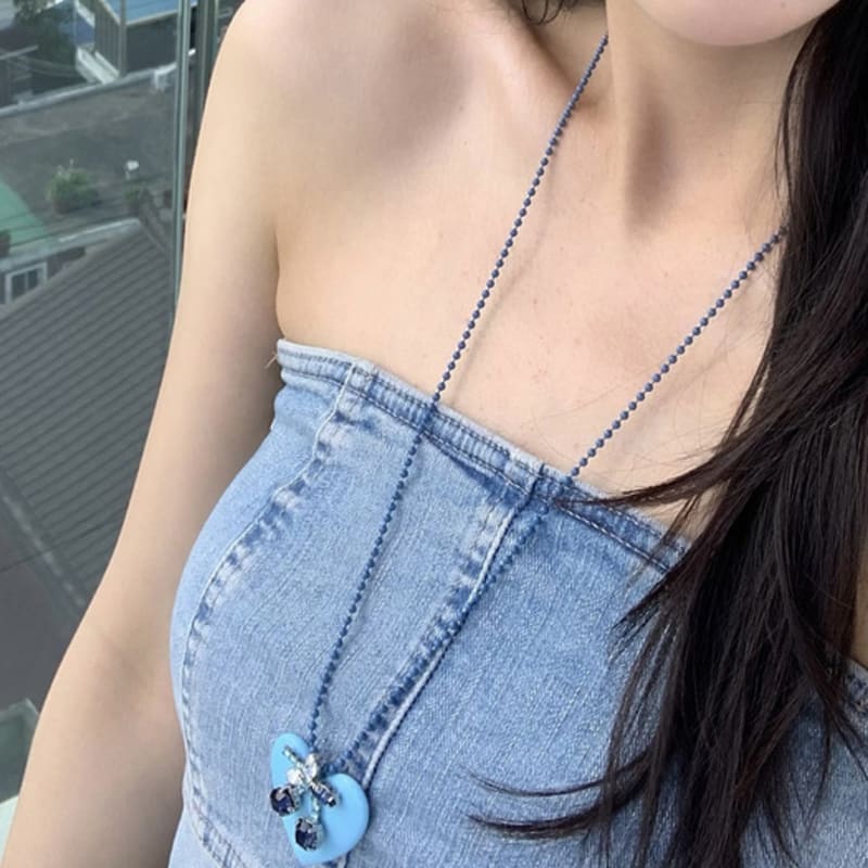 

VERRYTASTE Cherry Heart Necklace - Blue Blue