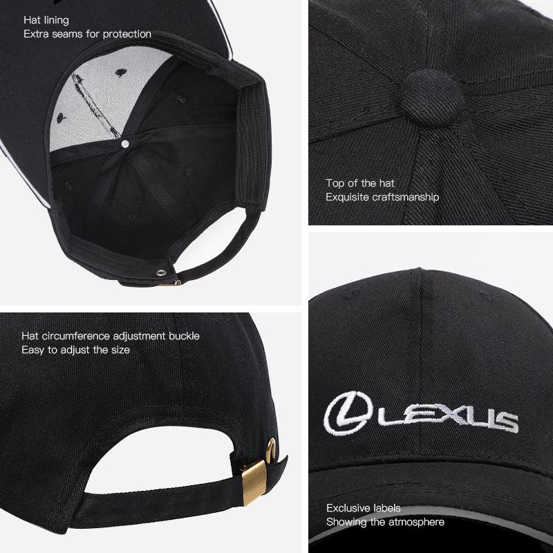 Car Logo Adjustable Baseball Hat Outdoor Duck Tongue Cap For Lexus GS IS LS500h ES260 ES300h RX350h NX260 UX260 LM LC RZ450e TX