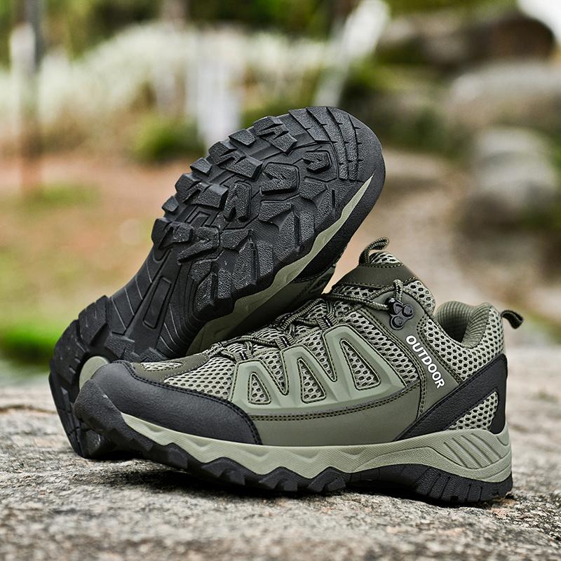 Casual Sneakers Men Comfortable Breathable Soft Flat Low-top Casual Shoes Men Anti-slip Lace-up Outdoor Hiking Shoes Men