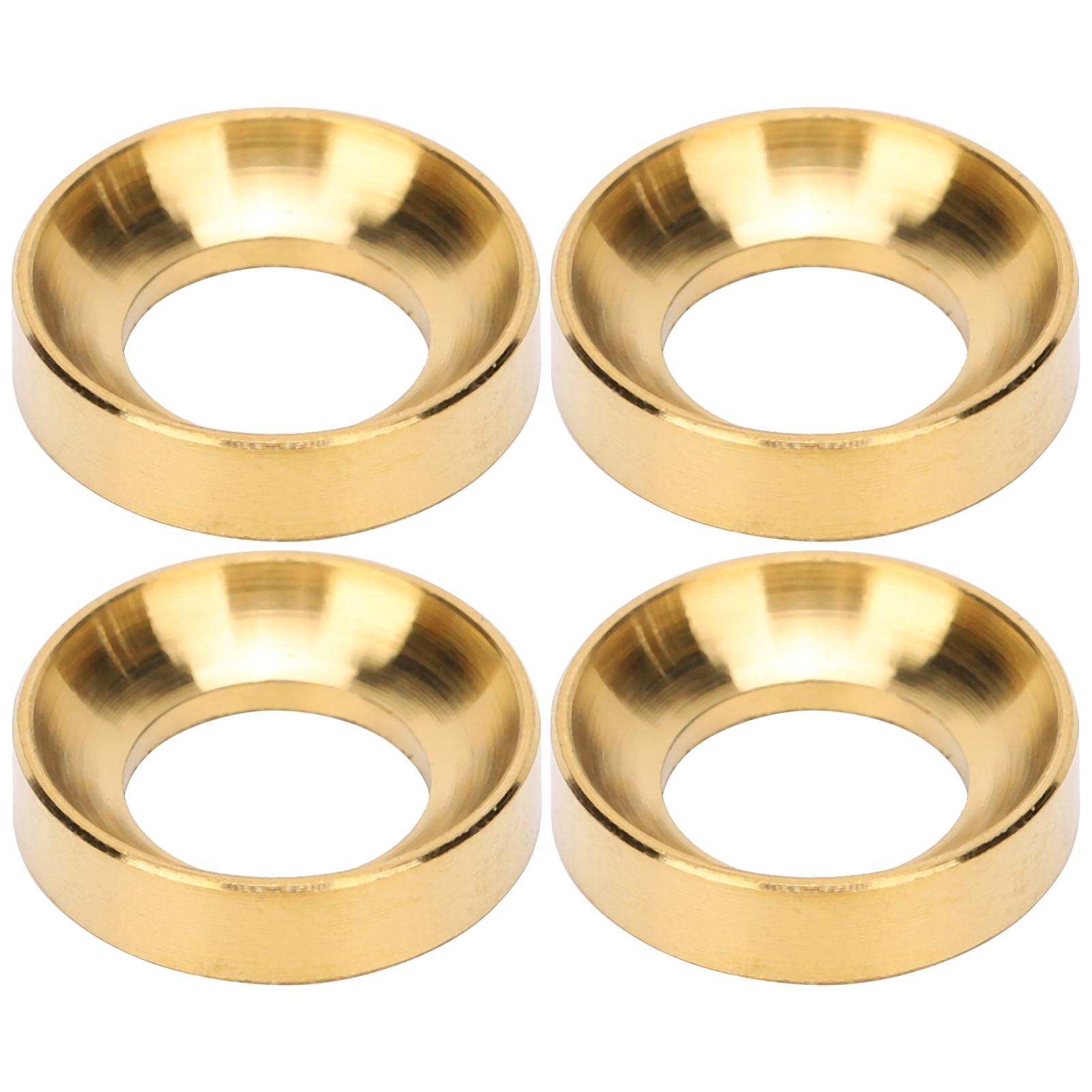 4Pcs Mountain Bike Titanium Alloy Screw Bolts Spacers Brake Caliper Concave Gasket M6 Gold