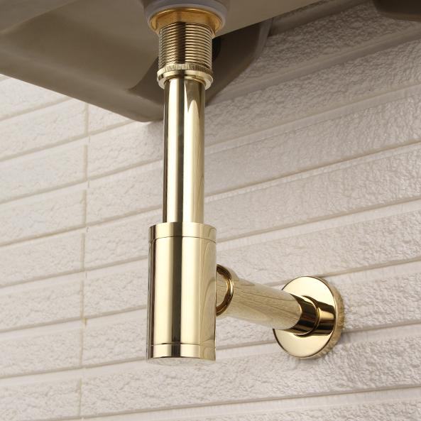 Brass Wash Basin Siphon Waste Pipe Drain for Sink Water Drainage Bottle Trap Drain Wall Extension for Basin Waste and Outlet