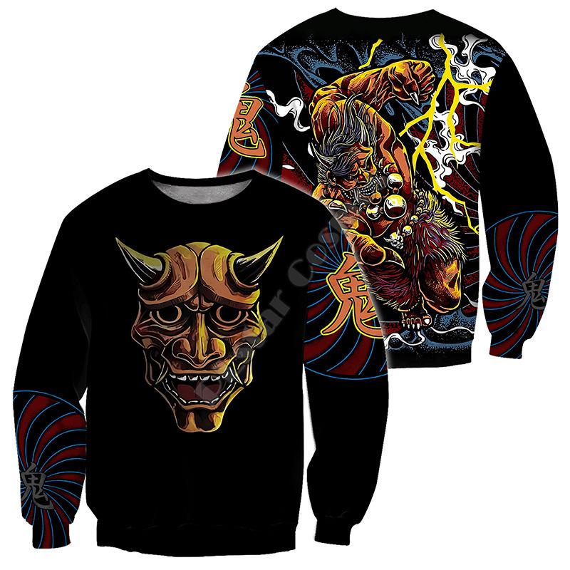 Spring and Autumn New Round Neck Sweater Fashion 3D Digital Tattoo Print Men's Long Sleeve Top