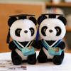 Cute Graduation Panda Plush Toy Soft Stuffed Doll With Bachelor Cap Adorable Panda Plushie For Graduation Gift Chinese Souvenir