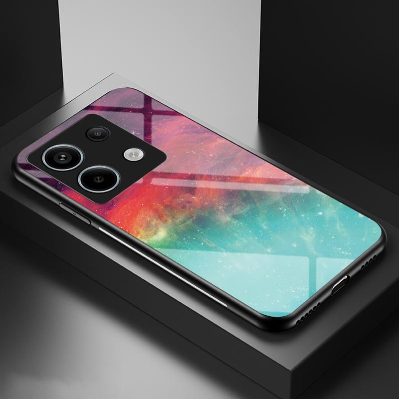 

Phone Cover for Xiaomi Redmi Note 13 Pro 5G/Poco X6 5G Case Tempered Glass+PC+TPU Starry Sky Pattern Shell Color Starry Sky
