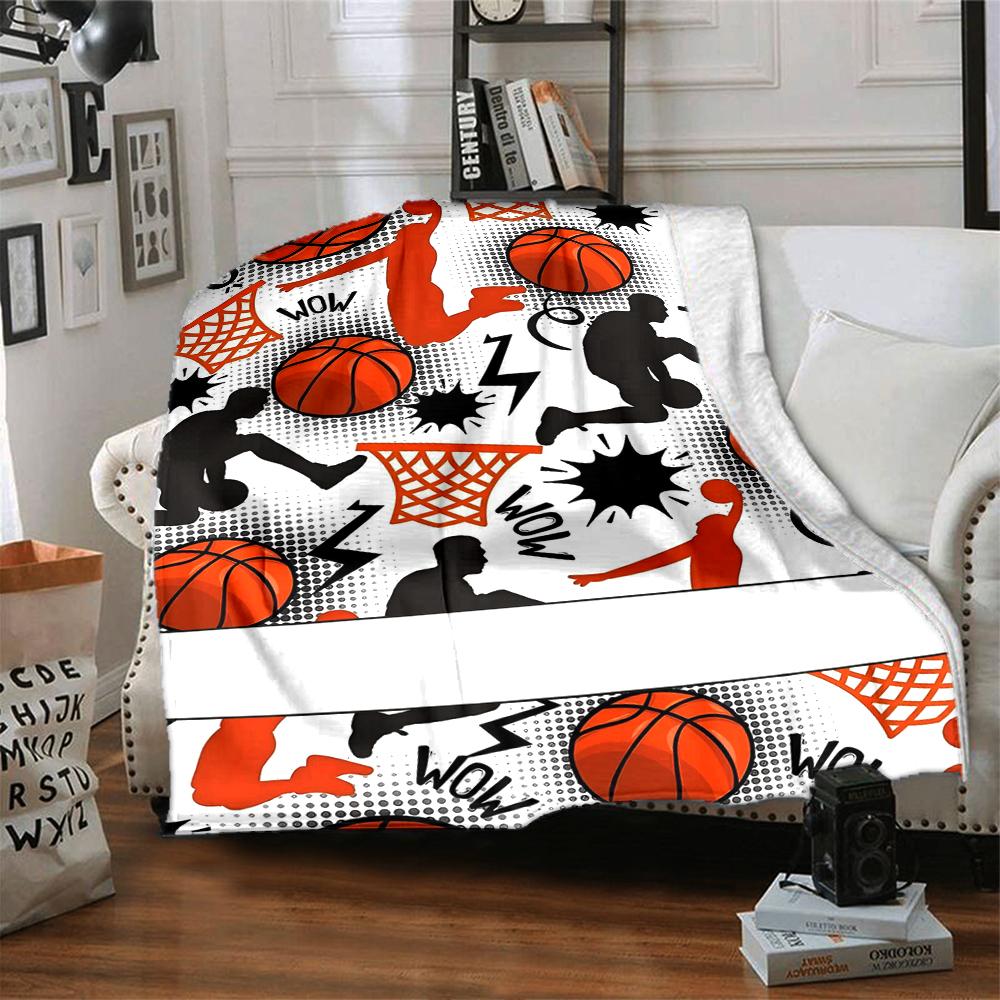basketball Theme Printed Blanket - Perfect for Couch, Bed, Travel & Outdoor Use | Machine Washable, Cozy & Durable.