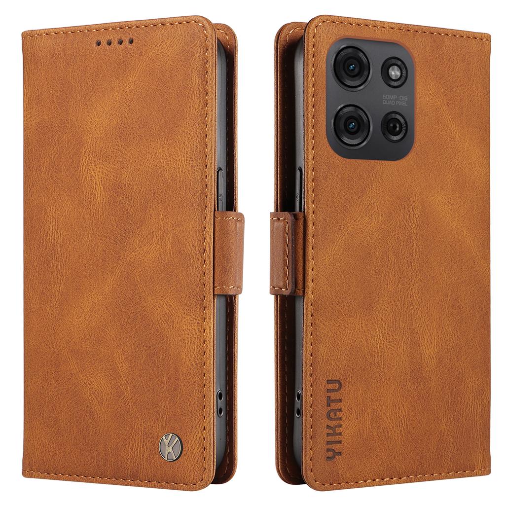 YIKATU YK-005 For Motorola Moto G75 5G Case PU Leather Wallet Phone Cover Skin Touch Feeling