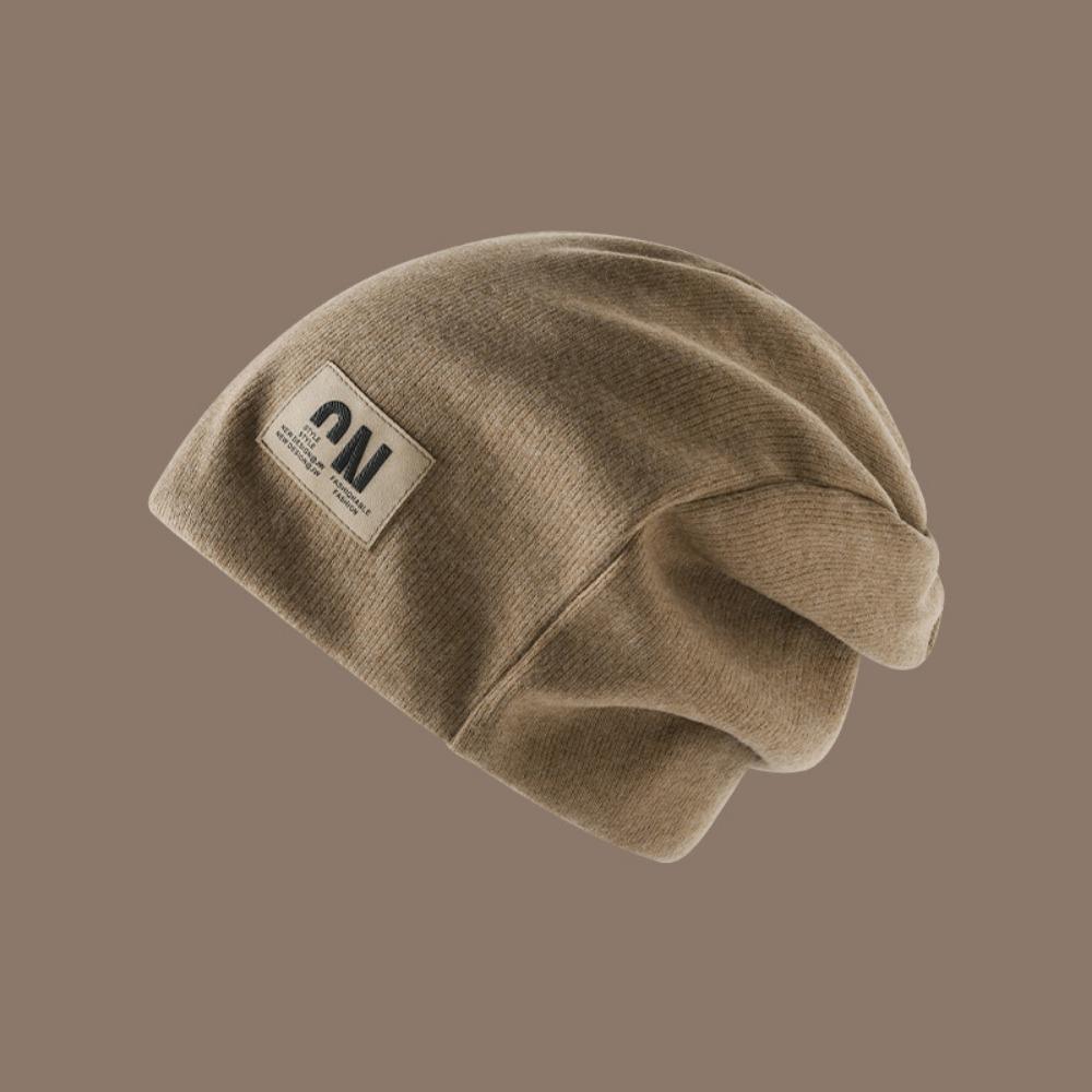 Coldproof Plush Beanies Hats Thickened Letter Pullover Hats Fashion Fleece Knit Beanies  Autumn