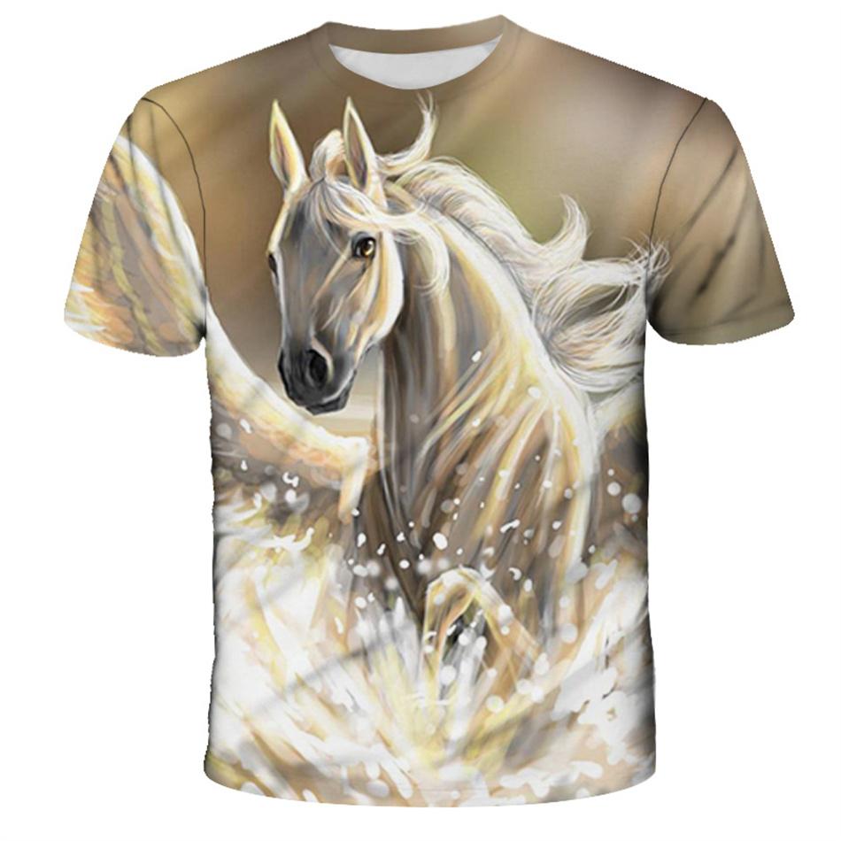 4-13y Girls Boys Dabbing Unicorn T-shirt Summer Kids Colorful Animal Horse 3d Print Clothes T Shirt Kids Baby Cool