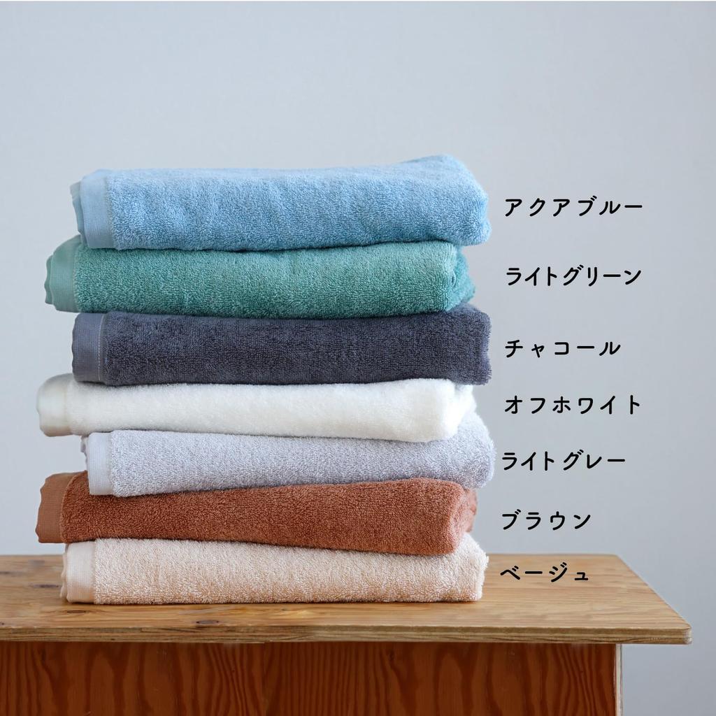 Mukotowel Organic Bath Senshu Made in Japan with Organic Gentle on the 1 Beige Towel, Medium-Weight, Towel, 100% Cotton, Skin, Baby, Towel,