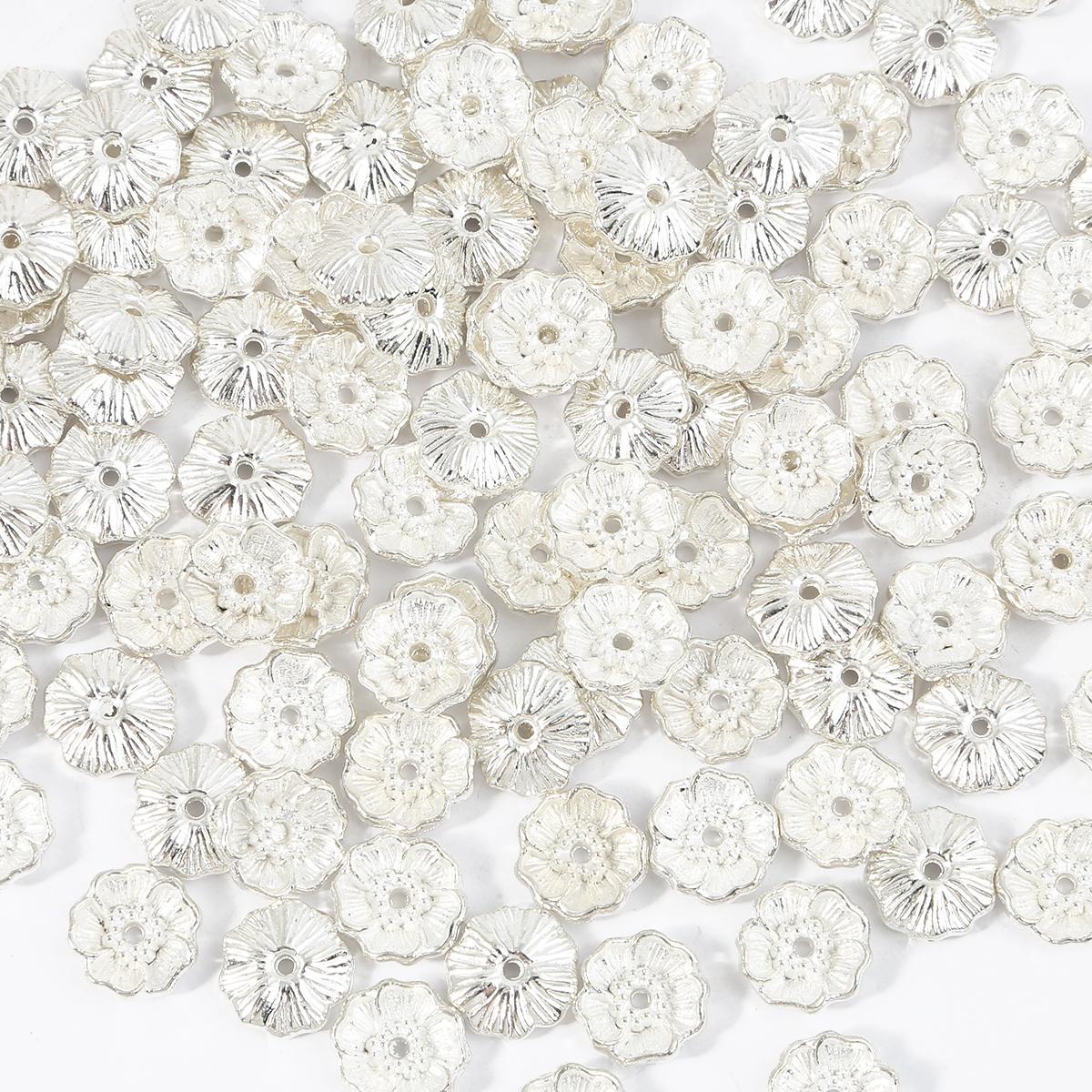 

20 шт. металлические свободные разделительные бусины в виде цветка сливы подвески-шармы для изготовления ювелирных изделий своими руками браслет ожерелье серебряный