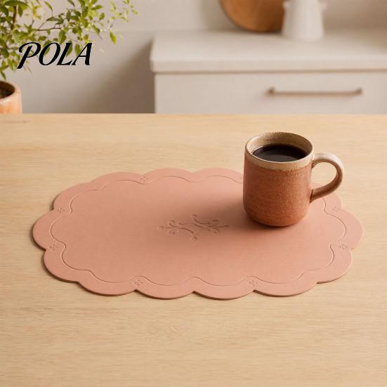 Easy Clean Table Mat 2PCS Leather Placemats, with Embossment Design, Waterproof No-Slip Heat Scratch Resistant Placemat Mats, Flexible Foldable