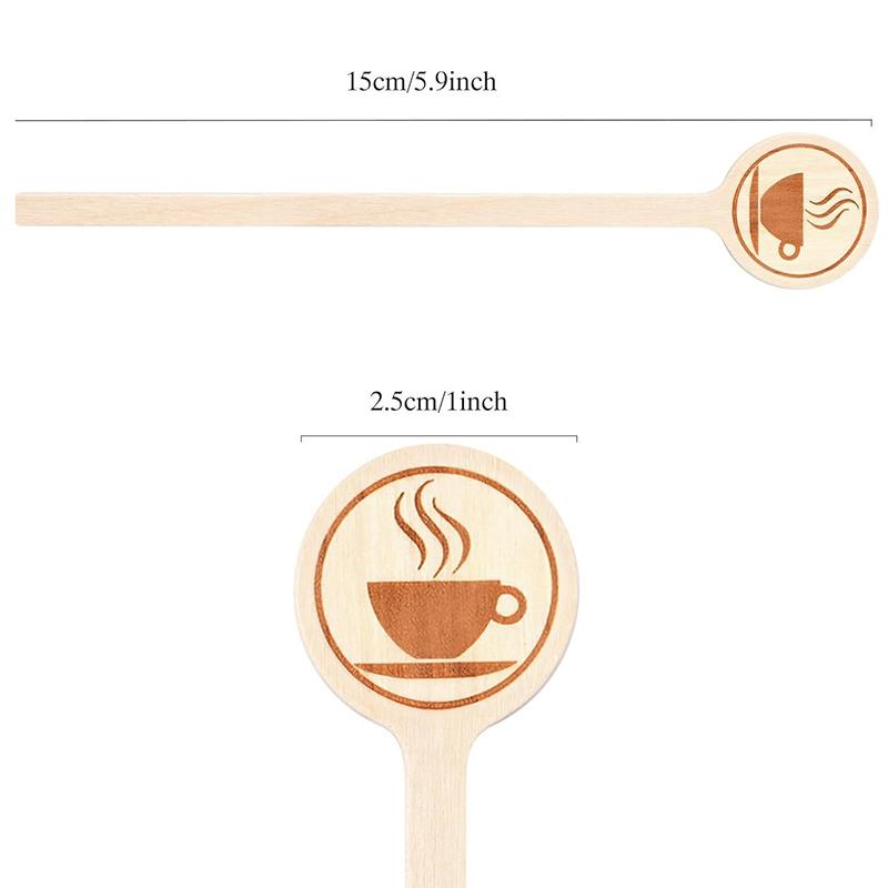 20/100Pcs Coffee Stirrers, 5.9-Inch Wooden Stir Sticks With Round Ends, Disposable Stirring Sticks For Cocktails Milk Tea