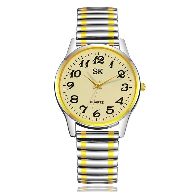 New Fashion Personality Style Women Watch Casual Quartz Watch Elastic Elastic Band Classic Digital Scale Wristwatches Men Watch