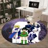 1pc Hunter x Hunter Anime Cartoon Design Round Carpet for Office Chair Mat, Non-Slip Rug Suitable for Home Decor, Living Room, Bedroom, Game Room, Fes